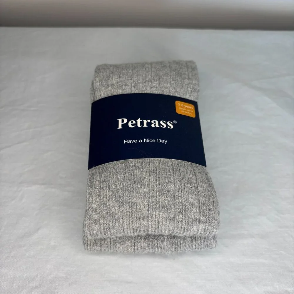 PETRASS NEW Tights Girls 5-6 Years Gray Textured Height up to 45